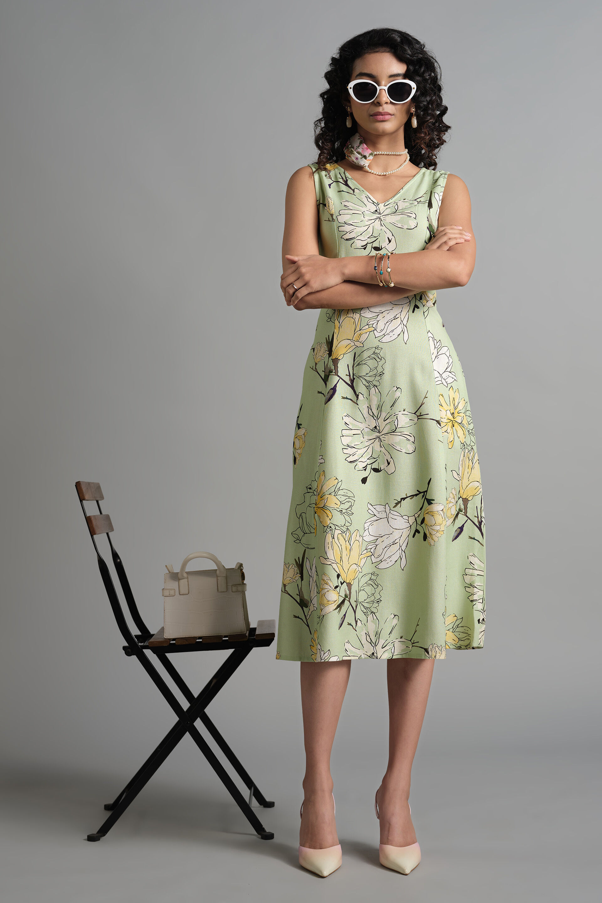 Summer Flowers Dress, Mint, image 1